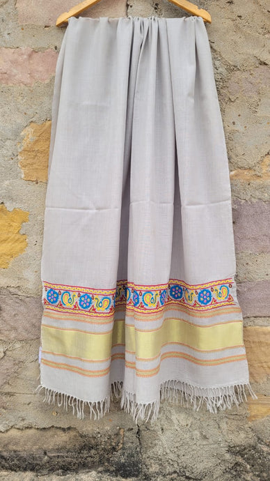 Off White Handwoven Merino Wool Shawl