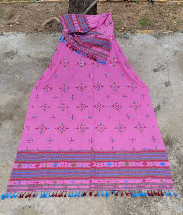 Pink Handwoven Merino Wool Shawl