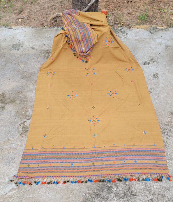 Dusk Yellow Handwoven Merino Wool Shawl