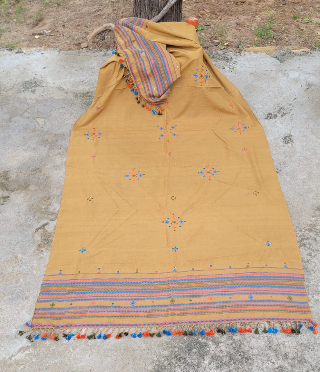 Dusk Yellow Handwoven Merino Wool Shawl