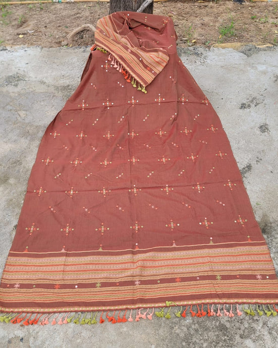 Mocha Brown Handwoven Merino Wool Shawl