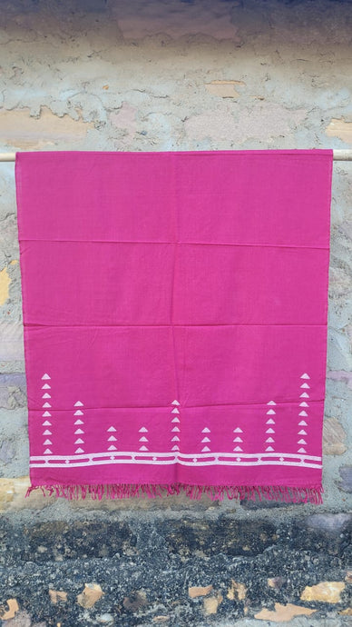 Pink Handwoven Merino Wool Shawl