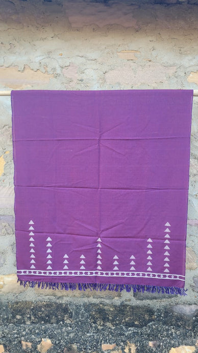 Purple Handwoven Merino Wool Shawl