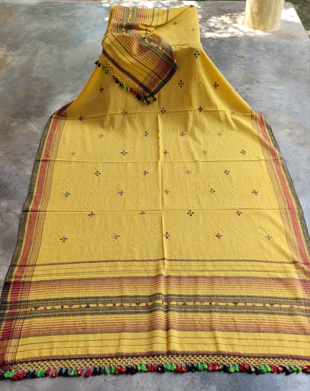 Multicoloured Handwoven Kala Cotton Lightweight Shawl