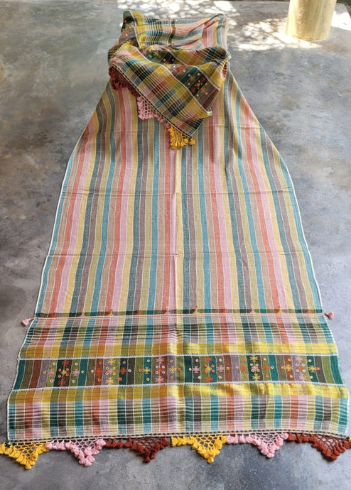 Multicoloured Handwoven Kala Cotton Lightweight Shawl
