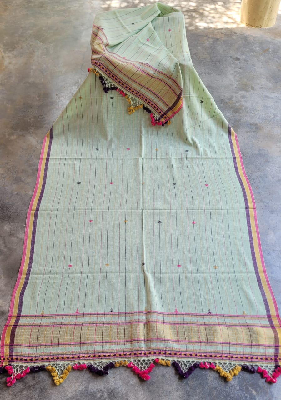 Multicoloured Handwoven Kala Cotton Lightweight Shawl