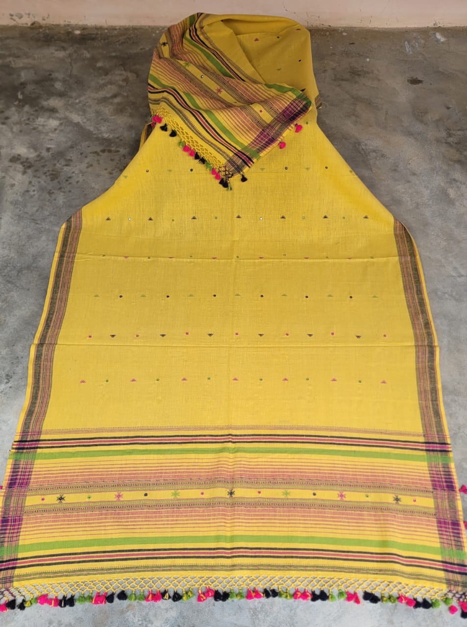 Multicoloured Handwoven Kala Cotton Lightweight Shawl