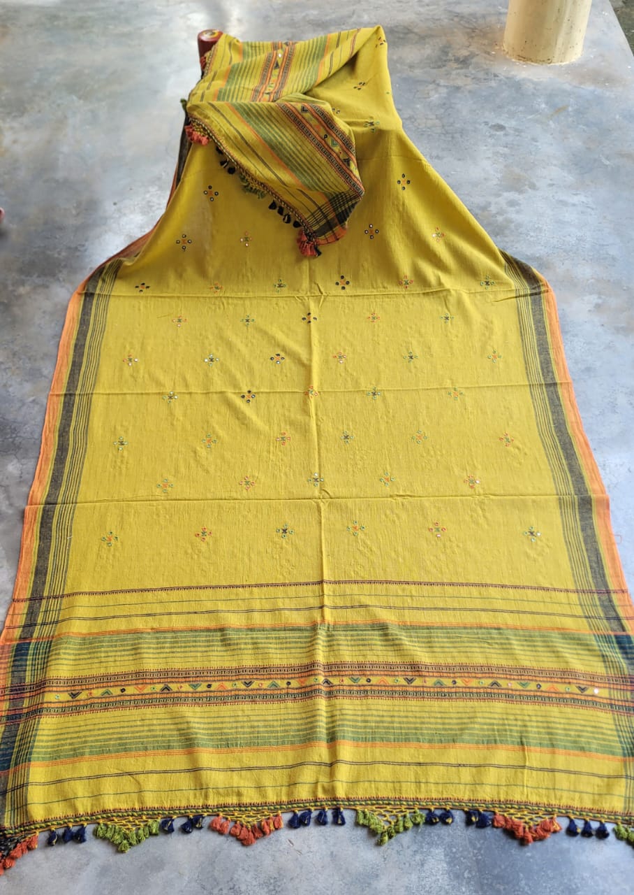 Multicoloured Handwoven Kala Cotton Lightweight Shawl