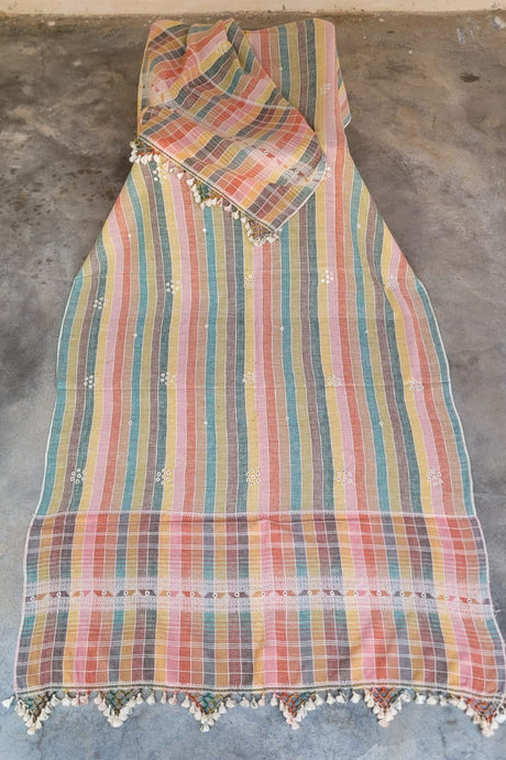 Multicoloured Handwoven Kala Cotton Lightweight Shawl