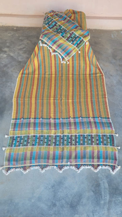 Multicoloured Handwoven Kala Cotton Lightweight Shawl