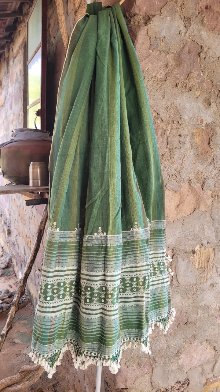 Multicoloured Handwoven Kala Cotton Lightweight Shawl