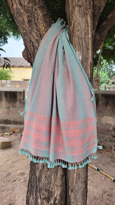 Multicoloured Handwoven Kala Cotton Lightweight Shawl