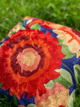 Load image into Gallery viewer, Deep Blue Floral Cushion Cover | Silk Yarn