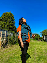 Load image into Gallery viewer, Indigo Handwoven / Hand Block Printed Ajrakh Merino Wool Shawl with Tassels