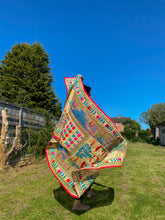 Load image into Gallery viewer, Cream Madhubani Style Handmade Chanderi Cotton Shawl / Throw - B210