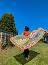 Load image into Gallery viewer, Cream Madhubani Style Handmade Chanderi Cotton Shawl / Throw - B210