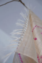 Load image into Gallery viewer, Large Tussar Silk Scarf Made in Kashmir / Lightweight Shawl - Gold &amp; Pink