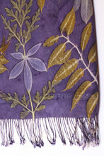 Load image into Gallery viewer, Purple Botanical Print Scarf | Indigenous Cotton | Handwoven &amp; Naturally Dyed - 0009A-SY-HT