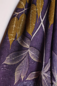 Purple Botanical Print Scarf | Indigenous Cotton | Handwoven & Naturally Dyed - 0009A-SY-HT