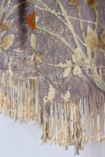 Load image into Gallery viewer, Light Grey Botanical Print Scarf | Indigenous Cotton | Handwoven &amp; Naturally Dyed - 0007B-SY-HT