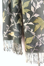 Load image into Gallery viewer, Green Botanical Print Scarf | Indigenous Cotton | Handwoven &amp; Naturally Dyed - 0002B-SY-HT