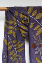 Load image into Gallery viewer, Purple Botanical Print Scarf | Indigenous Cotton | Handwoven &amp; Naturally Dyed - 0009B-SY-HT