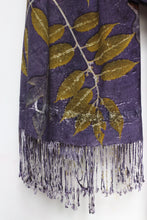 Load image into Gallery viewer, Purple Botanical Print Scarf | Indigenous Cotton | Handwoven &amp; Naturally Dyed - 0009B-SY-HT