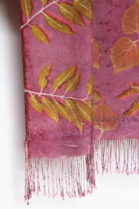 Purple Botanical Print Scarf | Indigenous Cotton | Handwoven & Naturally Dyed - 0012F-SY-HT