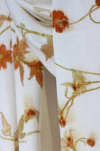 Load image into Gallery viewer, White Botanical Print Scarf | Indigenous Cotton | Handwoven &amp; Naturally Dyed - 0020B-SY-HT