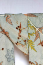 Load image into Gallery viewer, Aqua Botanical Print Scarf | Indigenous Cotton | Handwoven &amp; Naturally Dyed - 0001B-SY-HT