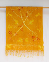 Load image into Gallery viewer, Orange Botanical Print Scarf | Indigenous Cotton | Handwoven &amp; Naturally Dyed - 0010E-SY-HT