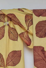 Load image into Gallery viewer, Yellow Botanical Print Scarf | Indigenous Cotton | Handwoven &amp; Naturally Dyed - 0004B-SY-HT