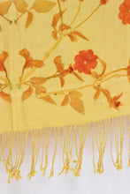 Load image into Gallery viewer, Yellow Botanical Print Scarf | Indigenous Cotton | Handwoven &amp; Naturally Dyed - 0004A-SY-HT