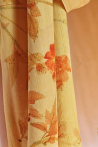 Yellow Botanical Print Scarf | Indigenous Cotton | Handwoven & Naturally Dyed - 0004A-SY-HT