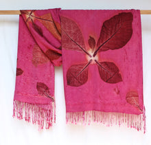 Load image into Gallery viewer, Pink Fanta Botanical Print Scarf | Indigenous Cotton | Handwoven &amp; Naturally Dyed - 0016A-SY-HT