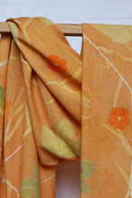 Load image into Gallery viewer, Orange Botanical Print Scarf | Indigenous Cotton | Handwoven &amp; Naturally Dyed - 0010B-SY-HT