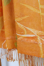 Load image into Gallery viewer, Orange Botanical Print Scarf | Indigenous Cotton | Handwoven &amp; Naturally Dyed - 0010B-SY-HT