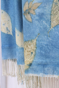 Botanical Print Scarf | Indigenous Cotton | Handwoven & Naturally Dyed - 0014B-SY-HT
