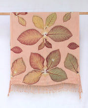 Load image into Gallery viewer, Peach Botanical Print Scarf | Indigenous Cotton | Handwoven &amp; Naturally Dyed - 0018B-SY-HT