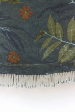 Load image into Gallery viewer, Medium Blue Botanical Print Scarf | Indigenous Cotton | Handwoven &amp; Naturally Dyed - 0013A-SY-HT