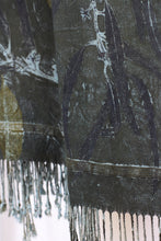 Load image into Gallery viewer, Medium Blue Botanical Print Scarf | Indigenous Cotton | Handwoven &amp; Naturally Dyed - 0013A-SY-HT