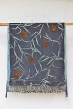 Load image into Gallery viewer, Blue Botanical Print Scarf | Indigenous Cotton | Handwoven &amp; Naturally Dyed - 0015A-SY-HT
