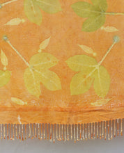 Load image into Gallery viewer, Orange Botanical Print Scarf | Indigenous Cotton | Handwoven &amp; Naturally Dyed - 0010A-SY-HT