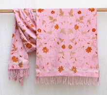 Load image into Gallery viewer, Light Pink Botanical Print Scarf | Indigenous Cotton | Handwoven &amp; Naturally Dyed - 0005A-SY-HT