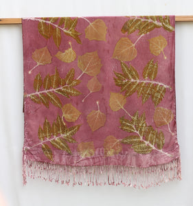 Purple Botanical Print Scarf | Indigenous Cotton | Handwoven & Naturally Dyed - 0012G-SY-HT