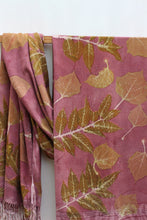 Load image into Gallery viewer, Purple Botanical Print Scarf | Indigenous Cotton | Handwoven &amp; Naturally Dyed - 0012G-SY-HT