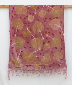Purple Botanical Print Scarf | Indigenous Cotton | Handwoven & Naturally Dyed - 0012C-SY-HT