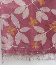 Load image into Gallery viewer, Purple Botanical Print Scarf | Indigenous Cotton | Handwoven &amp; Naturally Dyed - 0012E-SY-HT
