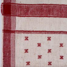 Load image into Gallery viewer, Nomadic Natural White &amp; Red Organic Kala Cotton Shawl Handwoven