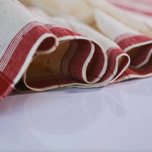 Load image into Gallery viewer, Nomadic Natural White &amp; Red Organic Kala Cotton Shawl Handwoven